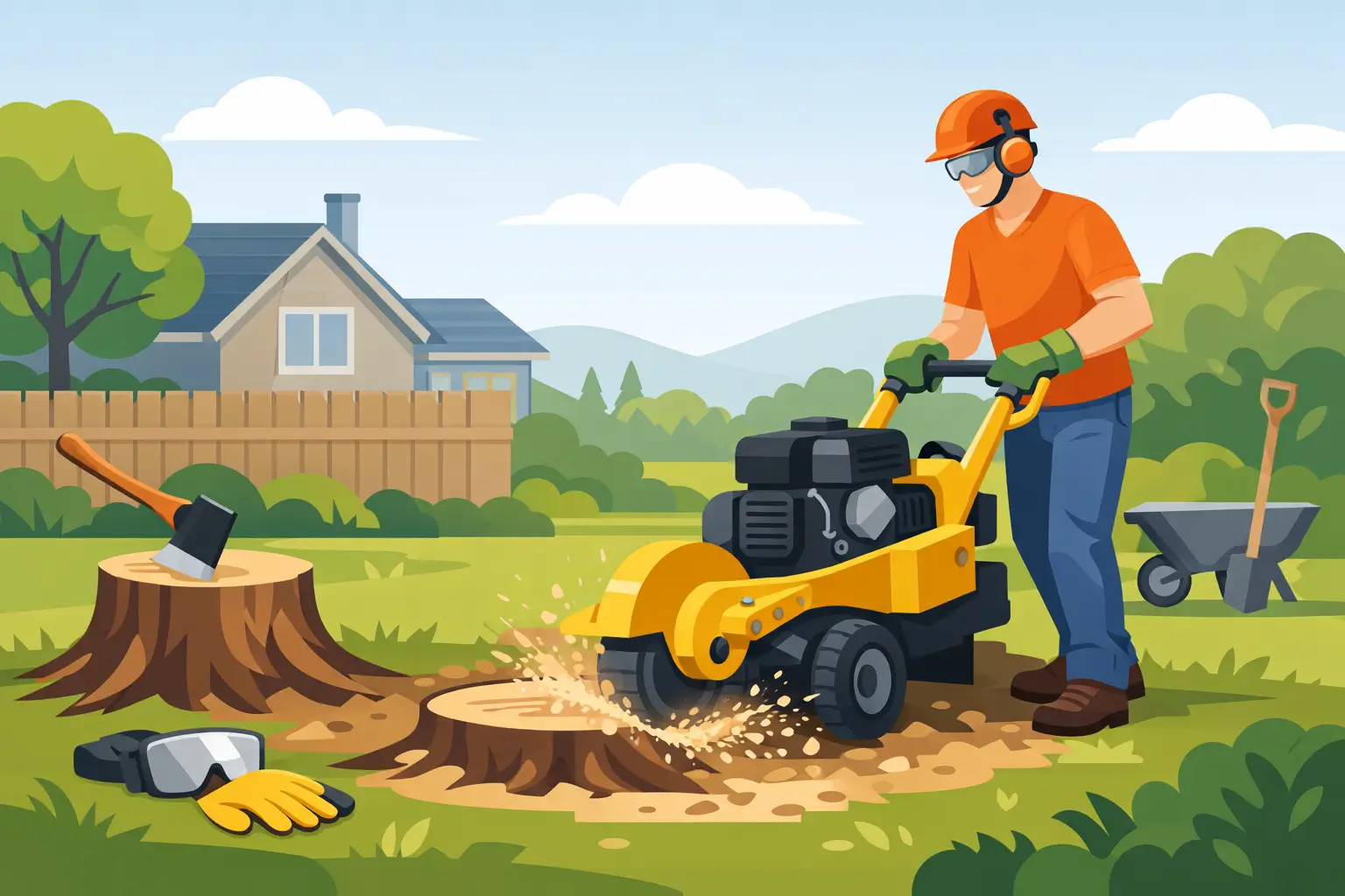 Read more about the article Homeowner Stump Grinding Guide for Safe Removal